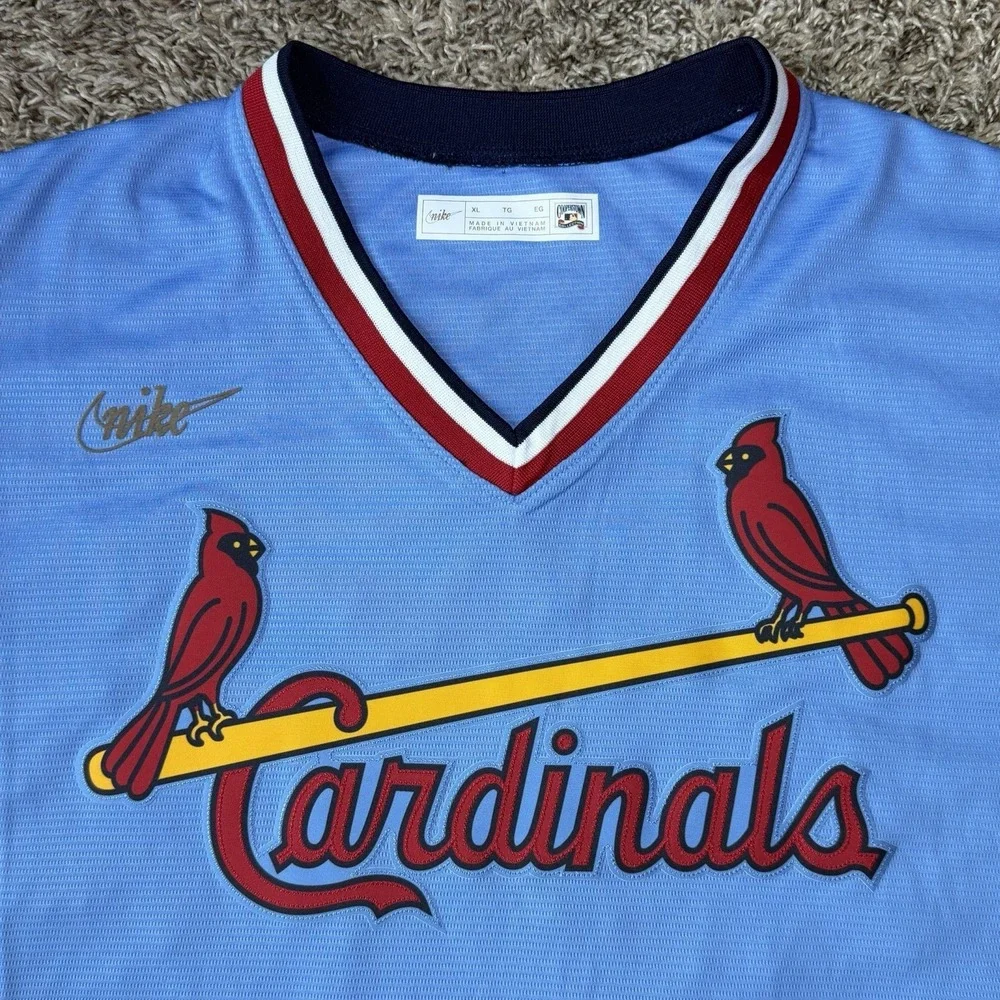 Nike St. Louis Cardinals Light Blue Cooperstown Baseball Jersey Men's XL NEW